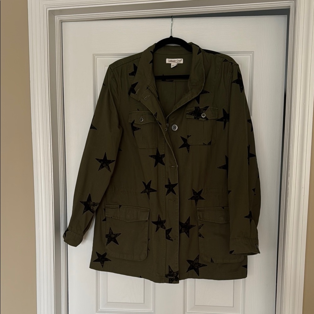 Coldwater Creek Women's size L Green Star-Patterned Jacket